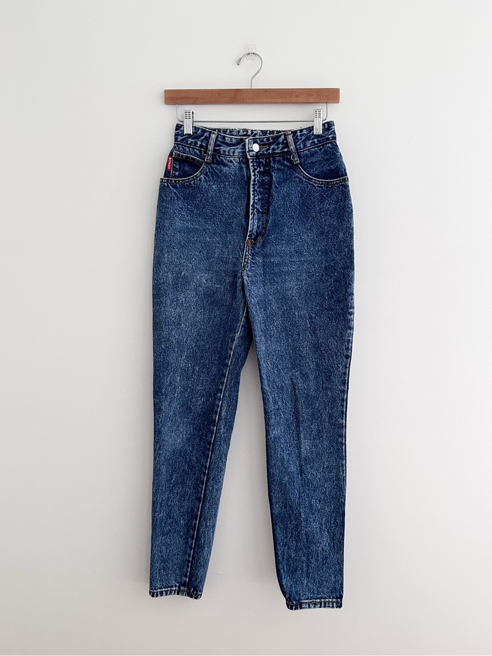Vintage BONGO Jeans Made in USA 100% Cotton High Rise Mom Jeans 90s Tapered Leg - Picture 1 of 8
